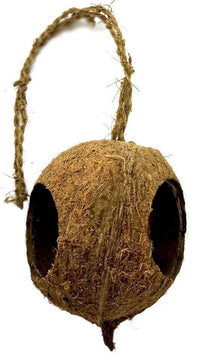 Hanging Coconut Hut ( 3 Hole) | reptile and terrarium supplies